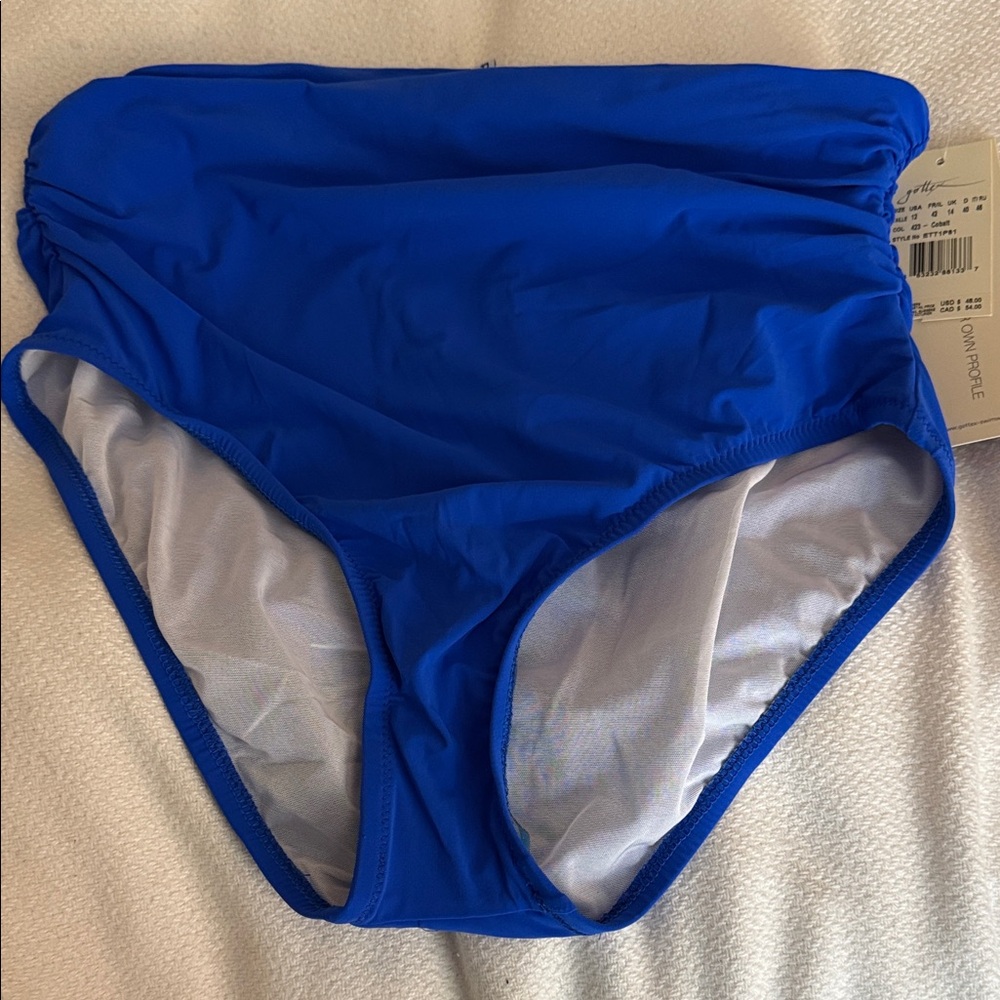 Gottex Profile Blue High-Waisted Bikini Bottom size 12